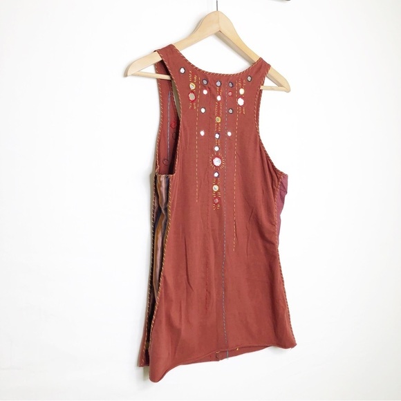 A Common thread boho embroidered embellished tank top - Picture 8 of 10